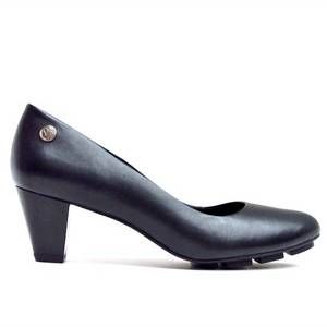 NEW CHELSEA JONES women's skip mid heels in black leather